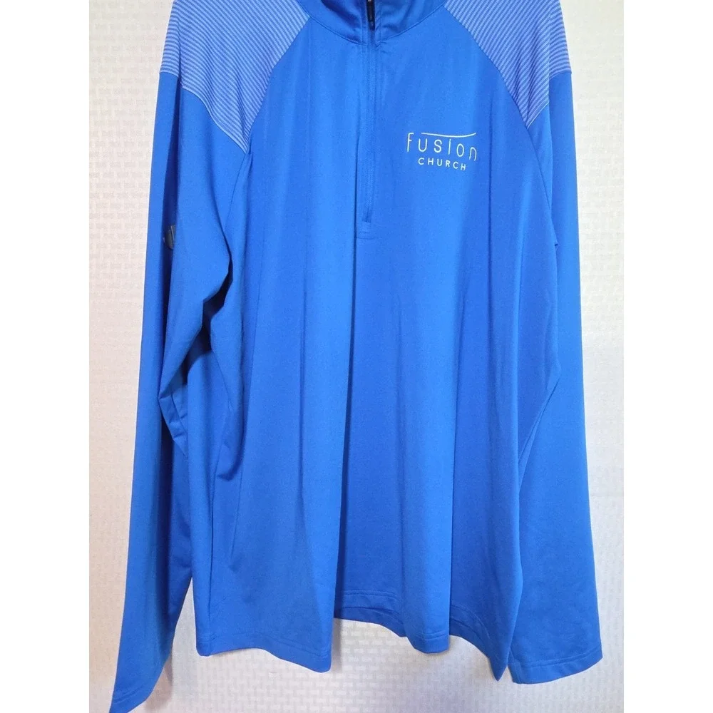 Adidas Mens Royal Blue 1/4 Zip‎ Long Sleeve Golf Pullover Sweatshirt NWT